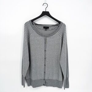 Lane Bryant Silver Gray Metallic Striped Cardigan Plus Size 18/20